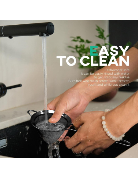 Colador de Malla Fina Homestia de Acero Inoxidable 304 Negro