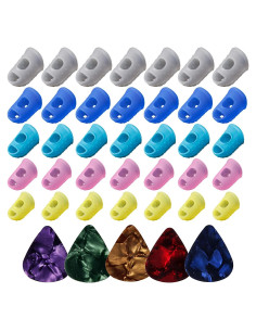 40 Protectores de Dedos de Silicona para Guitarra y Ukulele