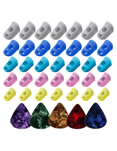 40 Protectores de Dedos de Silicona para Guitarra y Ukulele