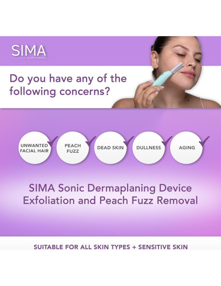 Afeitadora Dermaplane Spa Sciences SIMA - Exfoliación Facial Indolora 2-en-1