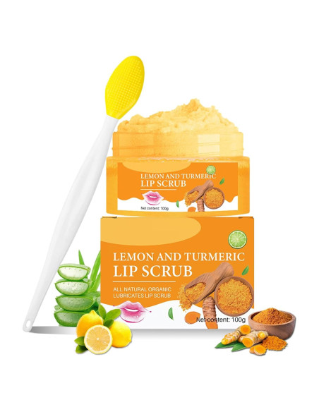 Exfoliante Labial Natural MUREND con Cepillo 100g - Limón y Cúrcuma Exfoliante Labial Natural MUREND con Cepillo 100g - Limón y Cúrcuma
