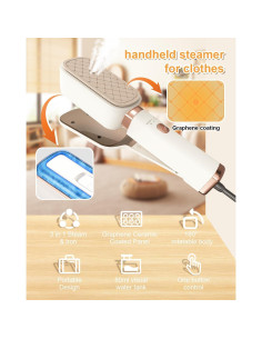 Vaporizador de Ropa Portátil MEIIS 1000W 3 en 1 Beige 2
