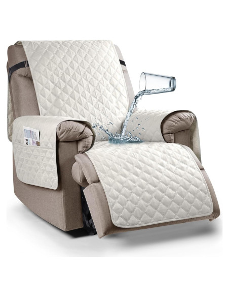 Funda Sillón Reclinable Ruaozz 100% Impermeable Beige 58.4 cm