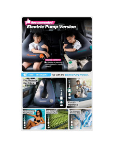 Almohada Inflable de Viaje Mixtrend para Niños y Adultos - Soporte Cuello Verde 2