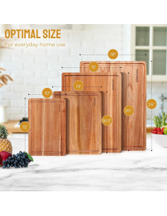 Tabla de Cortar de Madera de Acacia OAKSWARE 42x33 cm Reversible 2