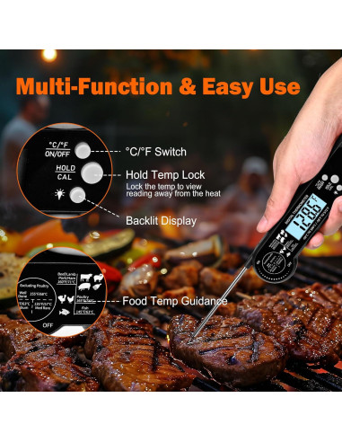 Termómetro Digital de Carne TempSprite - Lectura Instantánea, IP67