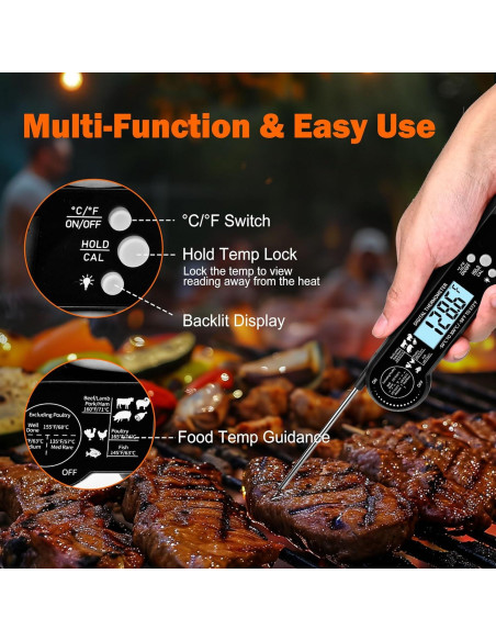 Termómetro Digital de Carne TempSprite - Lectura Instantánea, IP67