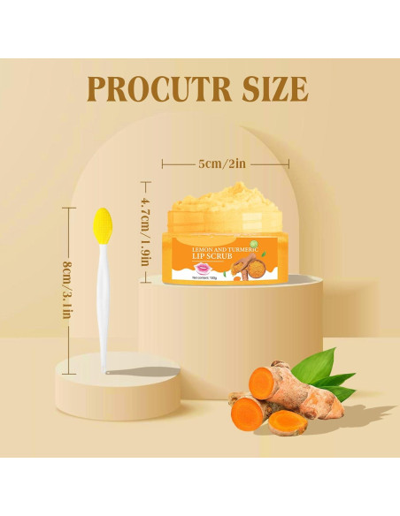 Exfoliante Labial Natural MUREND con Cepillo 100g - Limón y Cúrcuma Exfoliante Labial Natural MUREND con Cepillo 100g - Limón y Cúrcuma