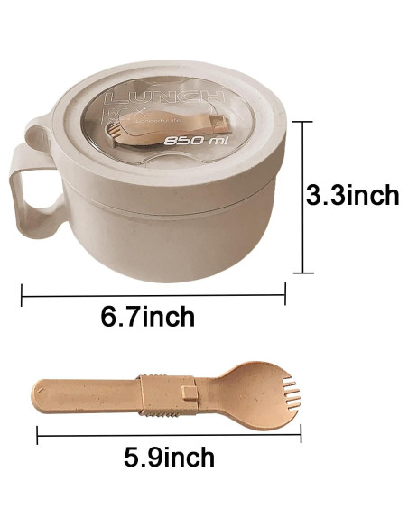 2Pack Tazas de Sopa MUUBOOX 850ml con Tapa Apto Microondas