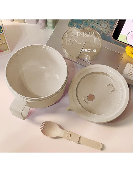 2Pack Tazas de Sopa MUUBOOX 850ml con Tapa Apto Microondas