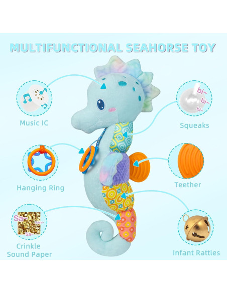 Juguete Musical Caballito de Mar Coqin para Bebés 0-6 Meses