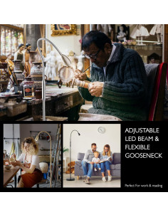 Lámpara de Pie LED O'Bright Ray Ajustable 132cm Latón Antiguo 2