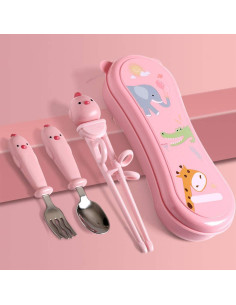 Juego de Palillos de Entrenamiento Mannice Rosa - 4 Piezas 2