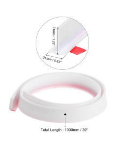 Barrera de Ducha Plegable uxcell 99 cm Silicona Blanca 2