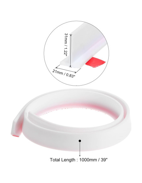 Barrera de Ducha Plegable uxcell 99 cm Silicona Blanca