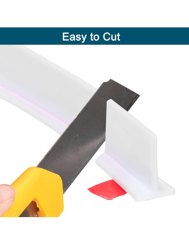 Barrera de Ducha Plegable uxcell 99 cm Silicona Blanca