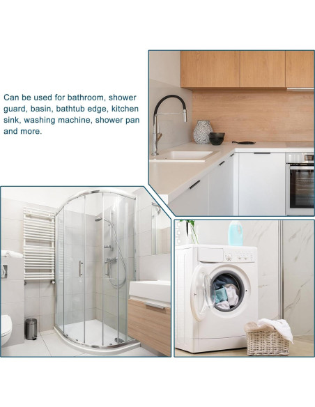 Barrera de Ducha Plegable uxcell 99 cm Silicona Blanca