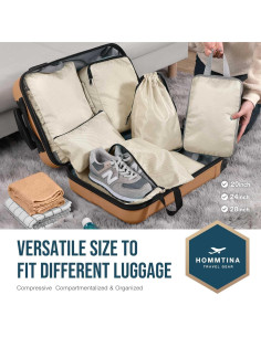 Cubos de Compresión Hommtina 7 Set Beige para Viaje 2