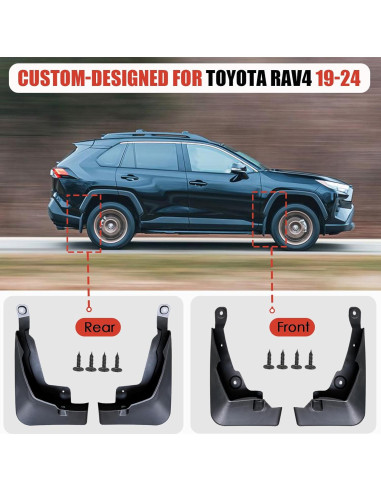 Guardabarros KEAIDAP para Toyota RAV4 2019-2024 Sin Perforación