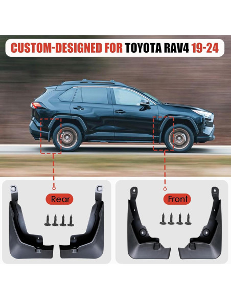 Guardabarros KEAIDAP para Toyota RAV4 2019-2024 Sin Perforación
