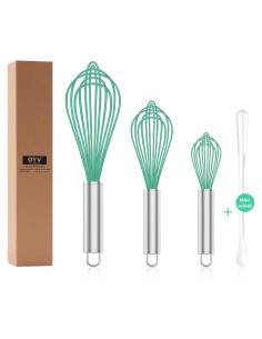 Set de 3 Batidores de Silicona OYV - Antirayones y Apto Lavavajillas