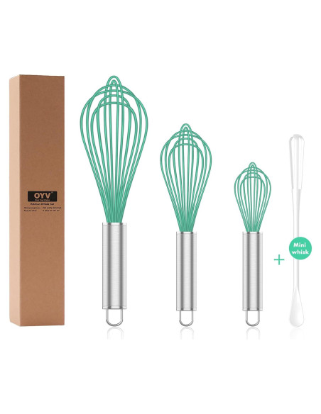 Set de 3 Batidores de Silicona OYV - Antirayones y Apto Lavavajillas