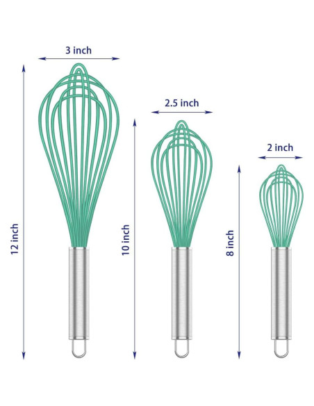 Set de 3 Batidores de Silicona OYV - Antirayones y Apto Lavavajillas