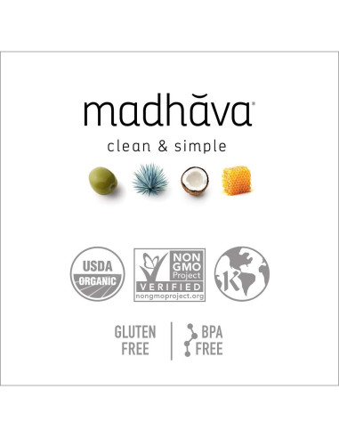 Miel Orgánica Madhava Sin Filtrar 340g - Paquete de 6
