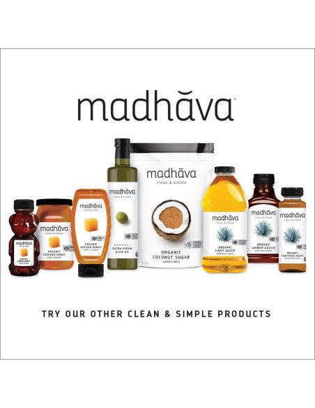 Miel Orgánica Madhava Sin Filtrar 340g - Paquete de 6