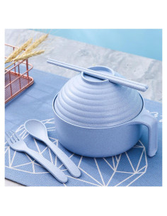 Juego de Tazones de Ramen para Microondas Genérico 1200ml Azul