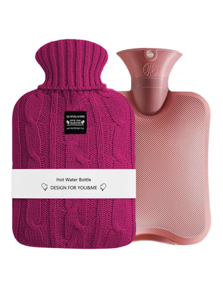 Bolsa de Agua Caliente 2L OliviaLiving Burdeos Reutilizable