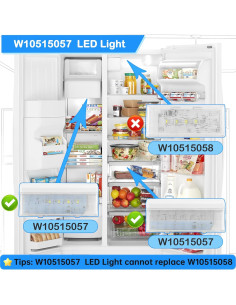 Luz LED de Refrigerador Hidtaw W10515057 con Cubierta 2