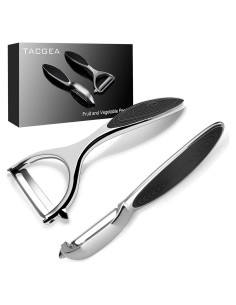 Pelador de Verduras TACGEA Set de 2, Cuchilla Recta, Antideslizante