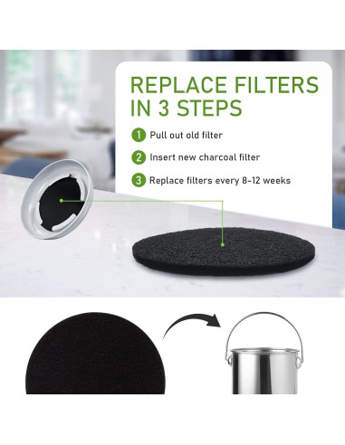 Paquete de 10 Filtros de Carbón Activado Pocurhi 17 cm