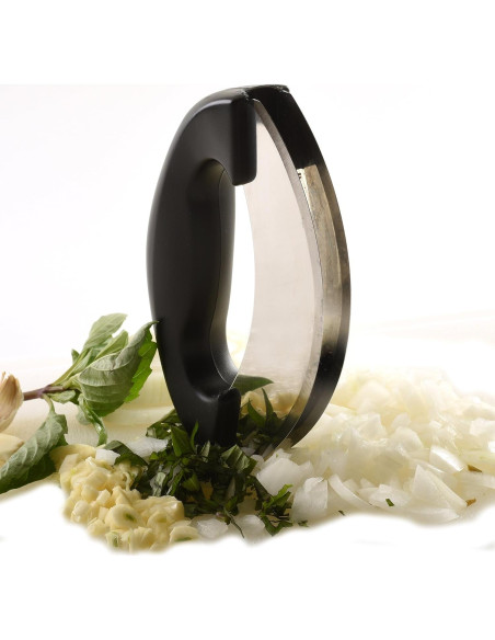 Cortador Mezzaluna Norpro de Acero Inoxidable 15x10cm Cortador Mezzaluna Norpro de Acero Inoxidable 15x10cm