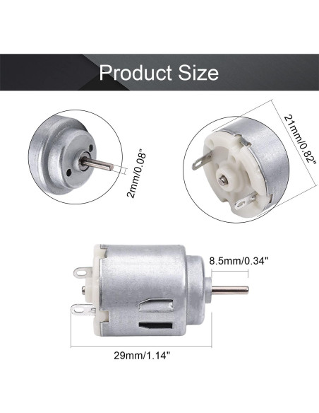 Motor Micro de CC Fielect 5Pcs 1.5-6V 5000-20000RPM para Juguetes