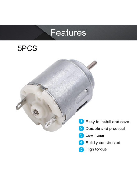 Motor Micro de CC Fielect 5Pcs 1.5-6V 5000-20000RPM para Juguetes