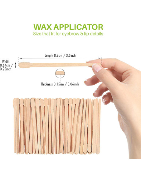 Palitos de Cera Mibly 200 Pcs para Depilación Facial y Cuerpo
