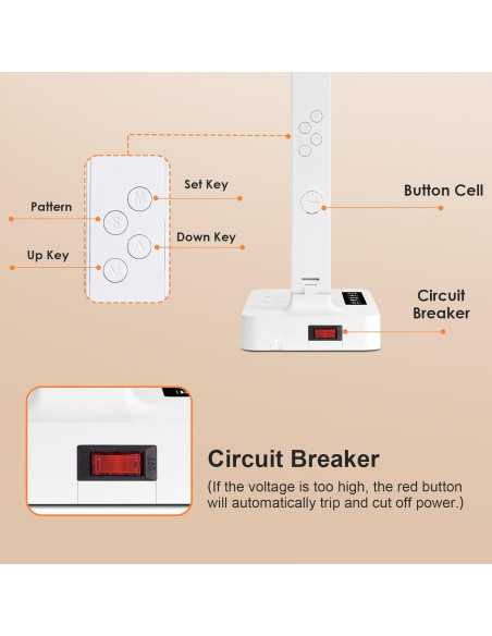 Lámpara de Escritorio LED HONIX con Carga USB y Pantalla LCD