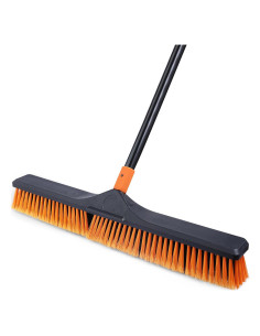 Escoba de Empuje CLEANHOME 60 cm Cerdas Rígidas Mango Ajustable