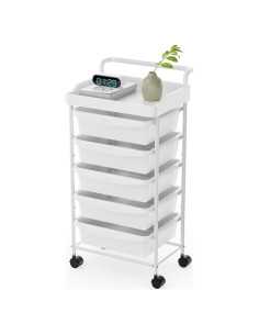 Carro Rodante de Almacenamiento Shrivee 5 Cajones Blanco
