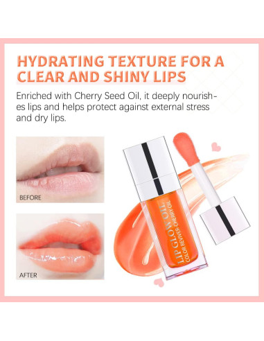 Aceite Brillante Hidratante para Labios Carlos-CCC 2PCS Cereza