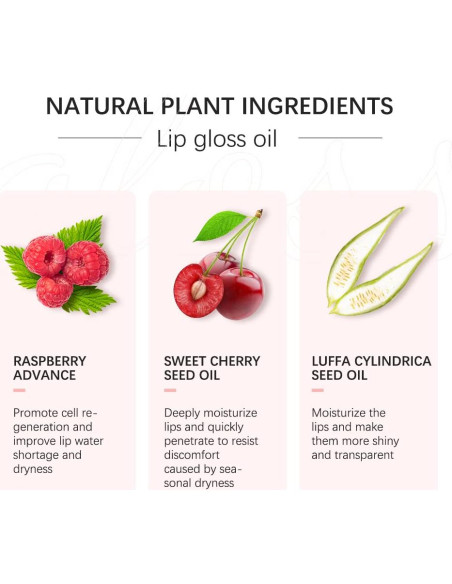 Aceite Brillante Hidratante para Labios Carlos-CCC 2PCS Cereza