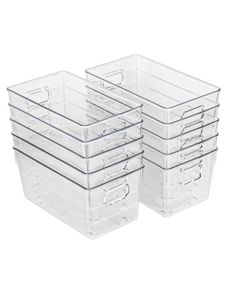 10 Contenedores de Almacenamiento Transparentes ZEXALOR 23.8x13x10 cm