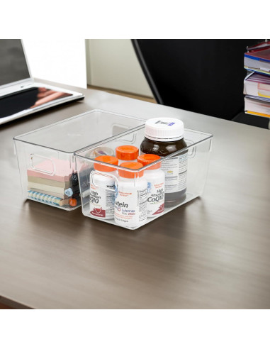 10 Contenedores de Almacenamiento Transparentes ZEXALOR 23.8x13x10 cm