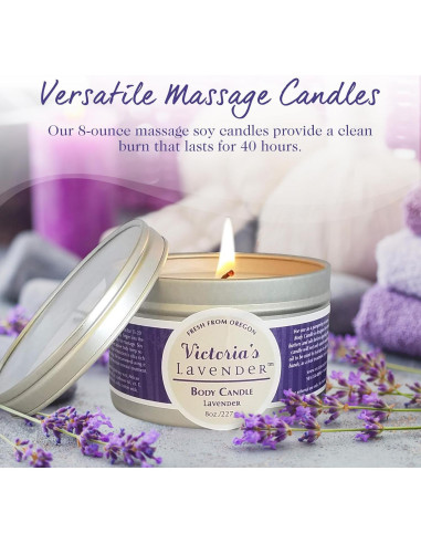Vela de Cera de Masaje Victoria's Lavender 226.8g Lavanda