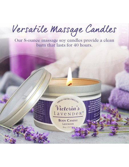 Vela de Cera de Masaje Victoria's Lavender 226.8g Lavanda