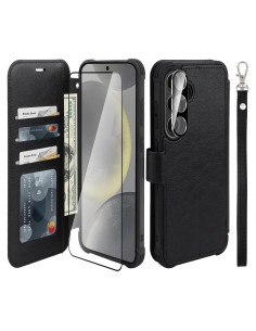 Funda de Cartera VANAVAGY para Samsung Galaxy S24 - Negro