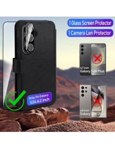 Funda de Cartera VANAVAGY para Samsung Galaxy S24 - Negro 2