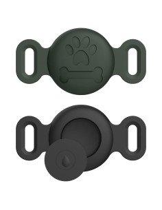 Paquete de 2 fundas de silicona para collar de AirTag Vanjua